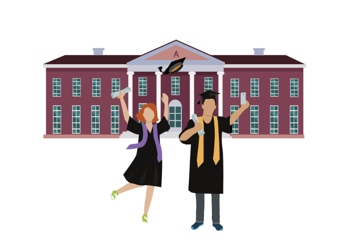 「出ます［大学を］」