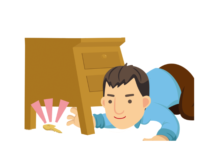 「見つかります［鍵が］」