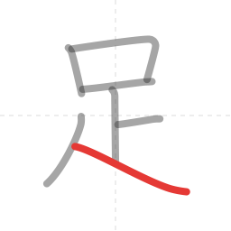 「足」の書き順 第7画／全7画