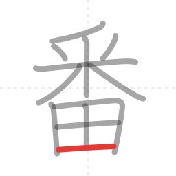 「番」の書き順 第12画／全12画