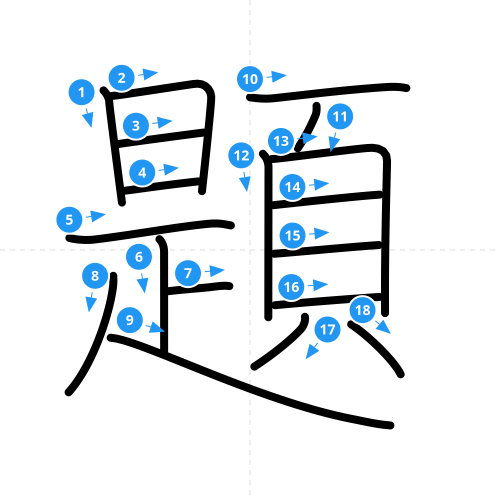漢字「題」の書き順