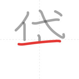 「袋」の書き順 第7画／全11画