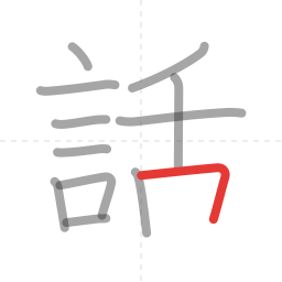 「話」の書き順 第12画／全13画
