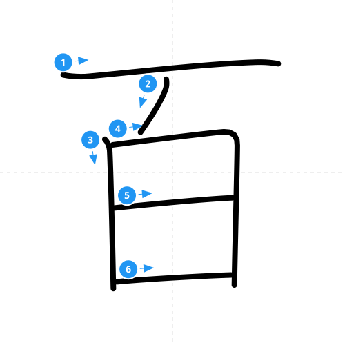 漢字「百」の書き順