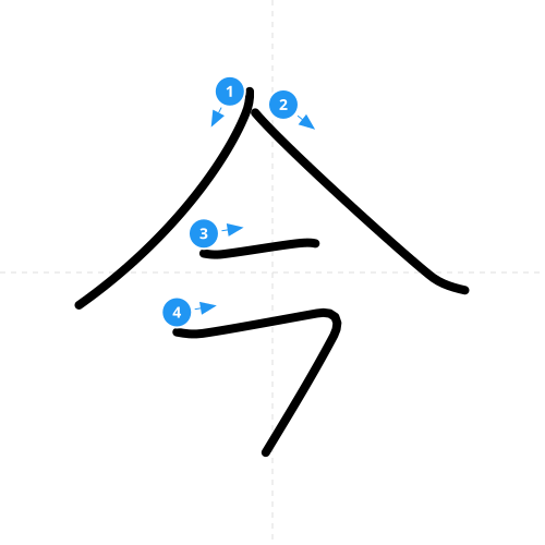 漢字「今」の書き順