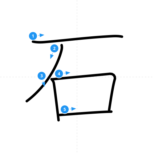 漢字「石」の書き順