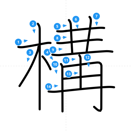 漢字「構」の書き順