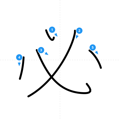 漢字「必」の書き順