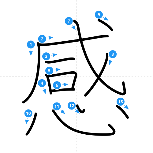 漢字「感」の書き順