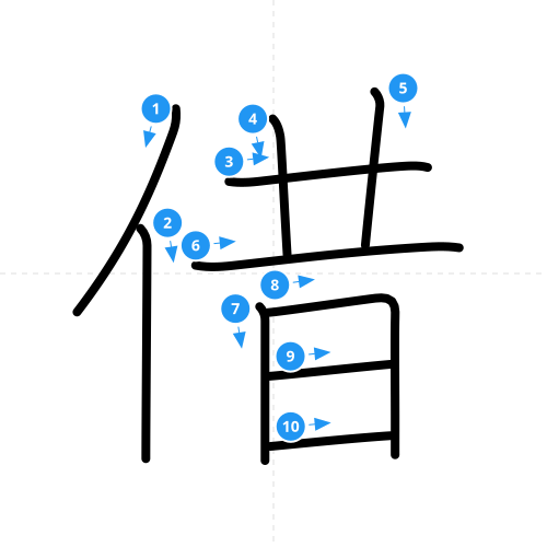 漢字「借」の書き順