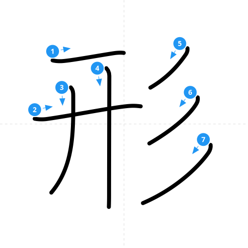 漢字「形」の書き順