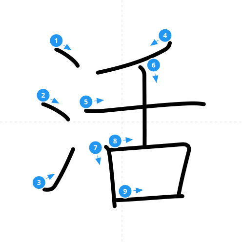 漢字「活」の書き順