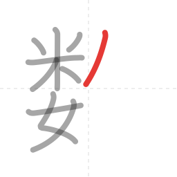 「数」の書き順 第10画／全13画