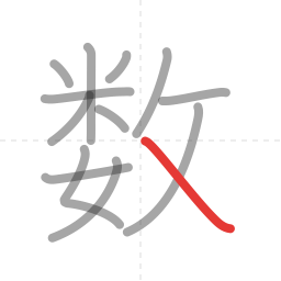 「数」の書き順 第13画／全13画