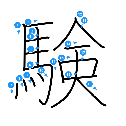 漢字「験」の書き順