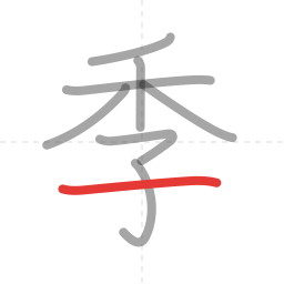 「季」の書き順 第8画／全8画