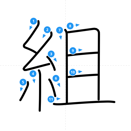 漢字「組」の書き順