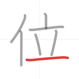 「位」の書き順 第7画／全7画