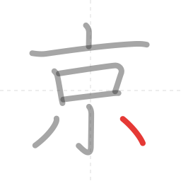 「京」の書き順 第8画／全8画