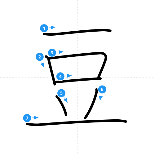 漢字「豆」の書き順