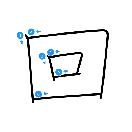 漢字「回」の書き順