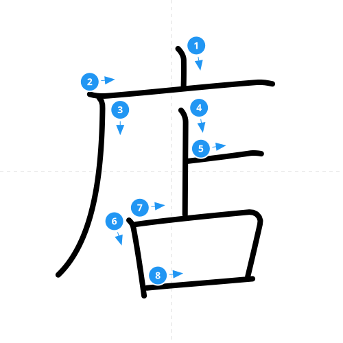 漢字「店」の書き順