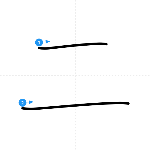 漢字「二」の書き順