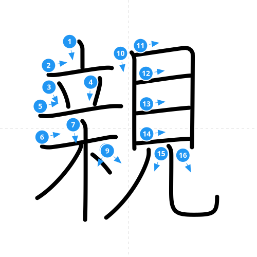 漢字「親」の書き順