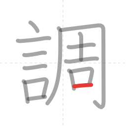 「調」の書き順 第15画／全15画