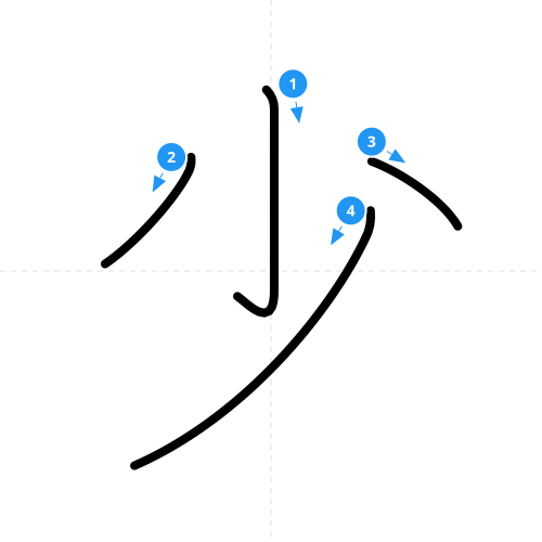 漢字「少」の書き順