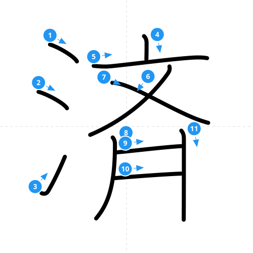 漢字「済」の書き順