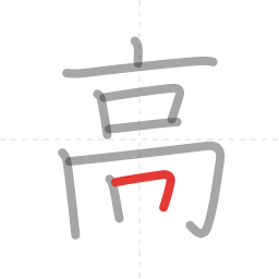 「高」の書き順 第9画／全10画