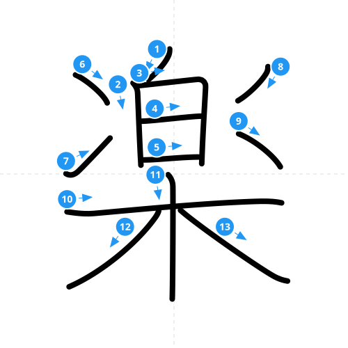 漢字「楽」の書き順