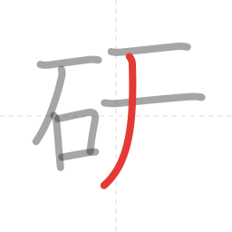「研」の書き順 第8画／全9画