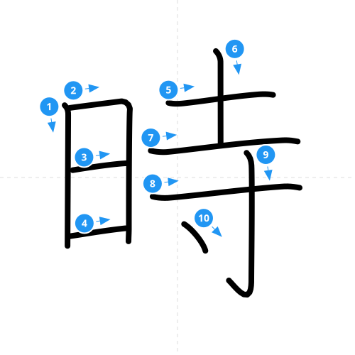 漢字「時」の書き順