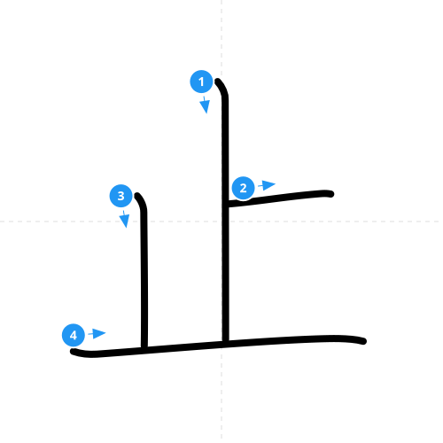 漢字「止」の書き順