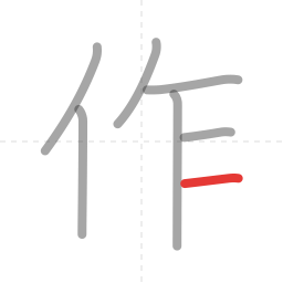「作」の書き順 第7画／全7画