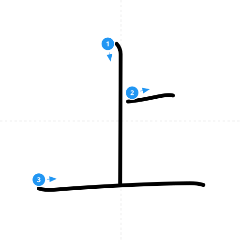 漢字「上」の書き順