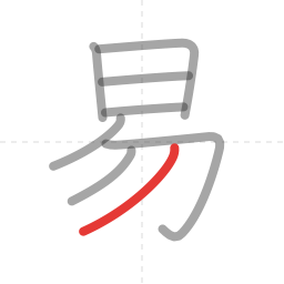 「易」の書き順 第8画／全8画