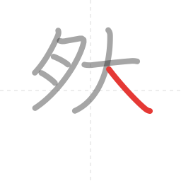 「然」の書き順 第7画／全12画